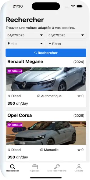 Application Toomoobil – tableau de bord convivial pour gérer vos locations de voiture